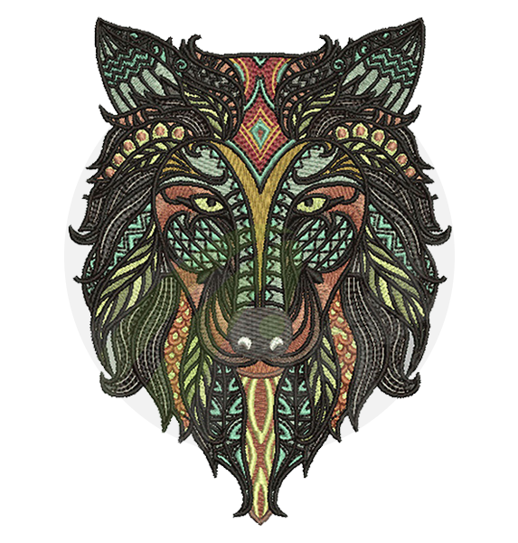 Wolf-Embroidery